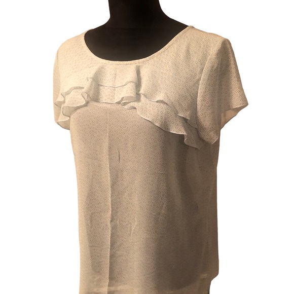 Ann Taylor Loft Printed Ruffled Blouse size Medium - Picture 5 of 10